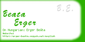 beata erger business card